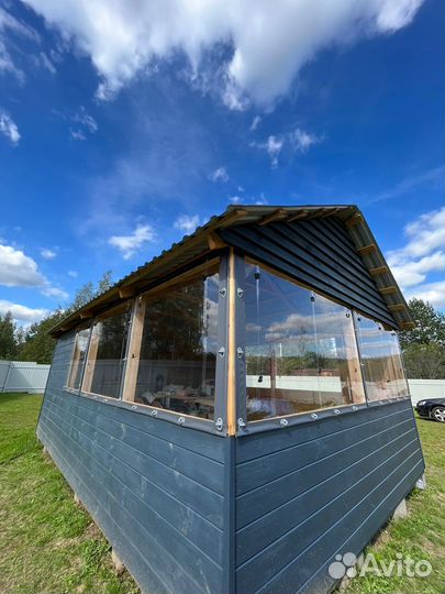 Мягкие окна терраса беседка установка круглый год