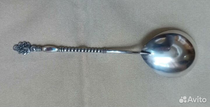 Большая салатная ложка из серебра 875 пробы