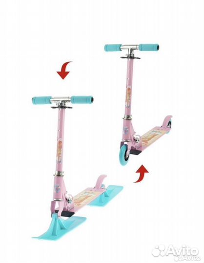 Самокат снегокат 2 в 1