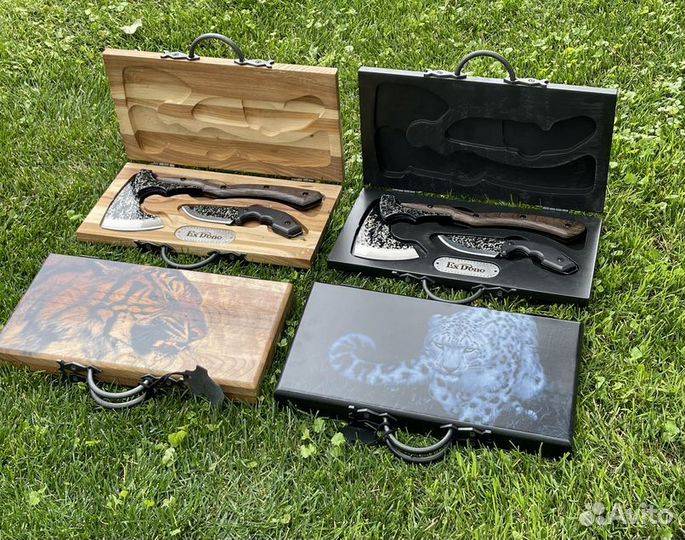 Топор + нож В деревянном кейсе