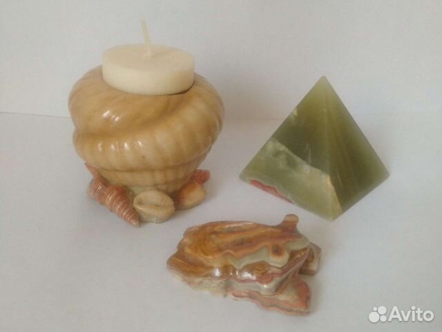 Фигурки из оникса, подсвечник керамический