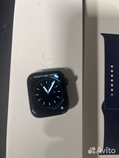 Часы apple watch 6 44 mm синий