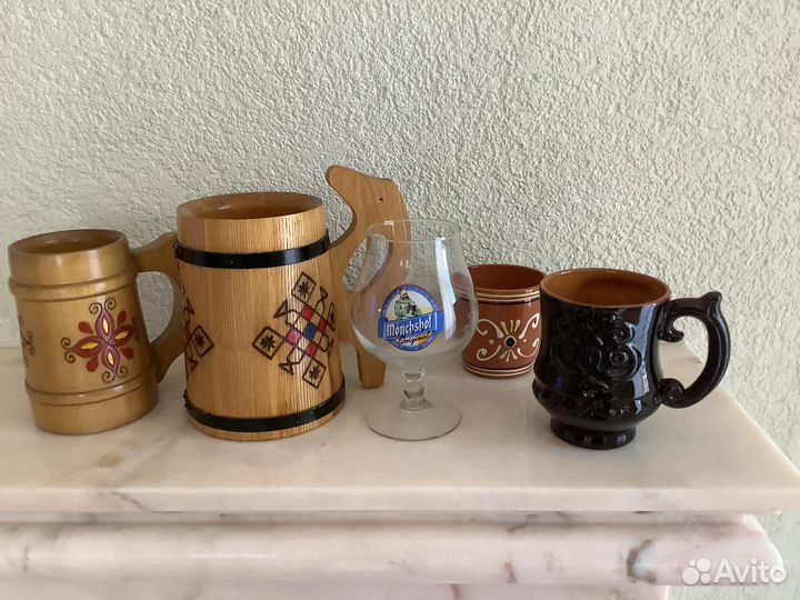 Пивные кружки, бокал, керамика. Винтаж.ссср