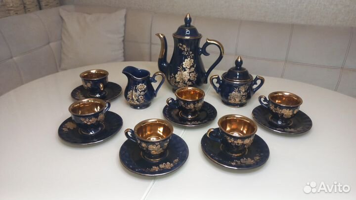 Сервиз кофейный Кобальт-золото