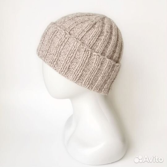 Кашемировая шапка ручной вязки для мужчины