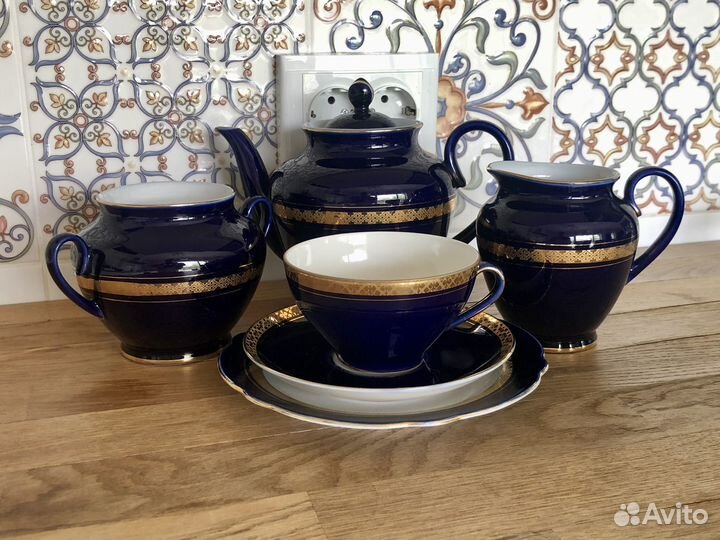 Сервиз чайный кобальтовый лфз