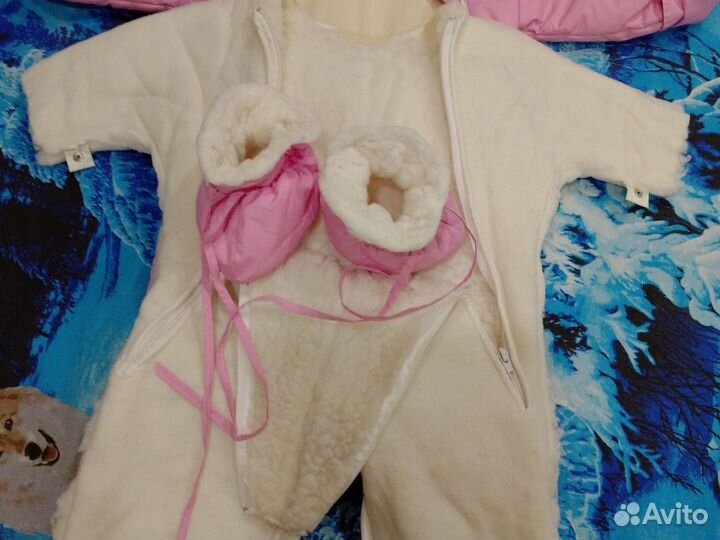 Зимний конверт в коляску на овчине 74