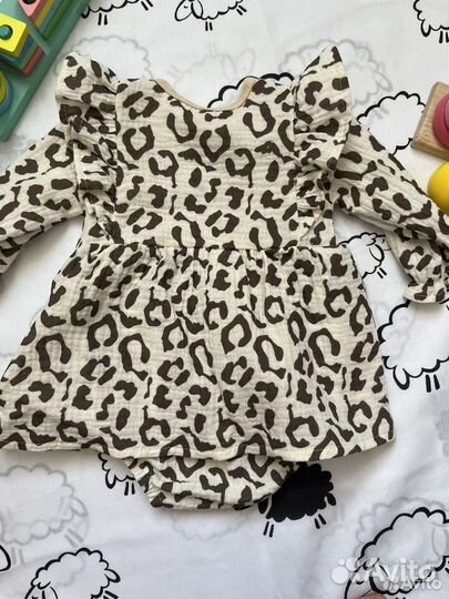 Муслиновое платье боди для девочки 56