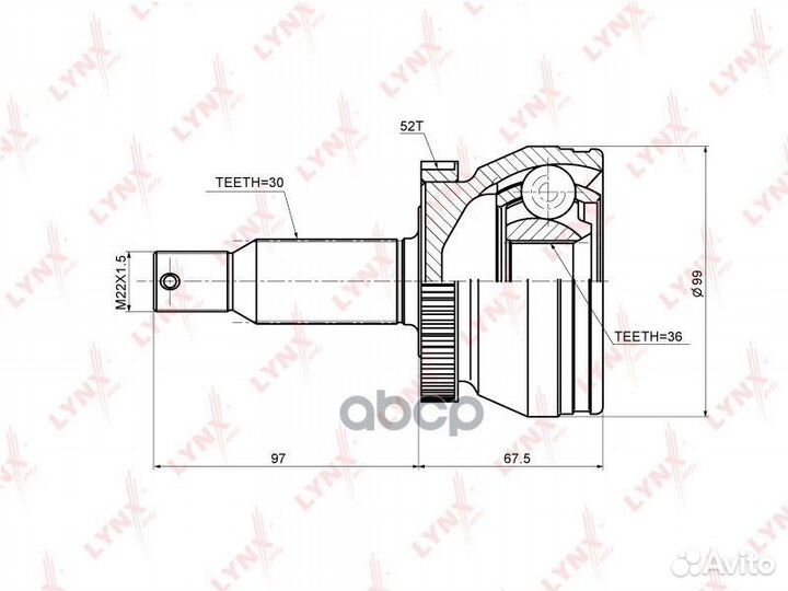 Шрус Наружный К-Кт 36X54x30 Hyundai Santa Fe