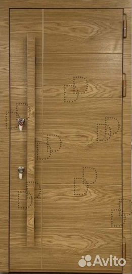Металлическая входная дверь натуральный шпон