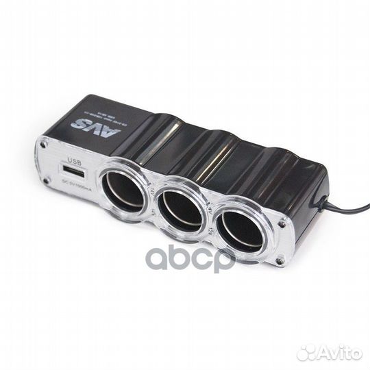 Разветвитель прикуривателя 12/24V, на 3 выхода +