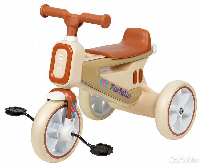 Детский трехколесный велосипед с ручкой