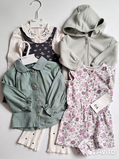 Новая одежда для девочки С&А, H&M, р68