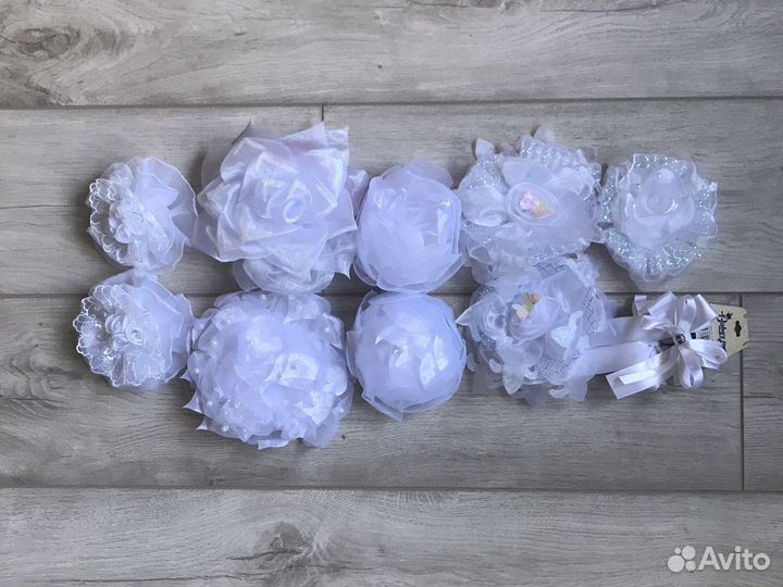 Банты для волос белые