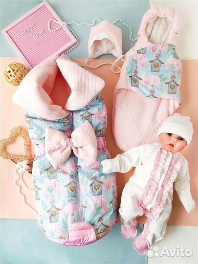 Конверт на выписку для девочки весна осень