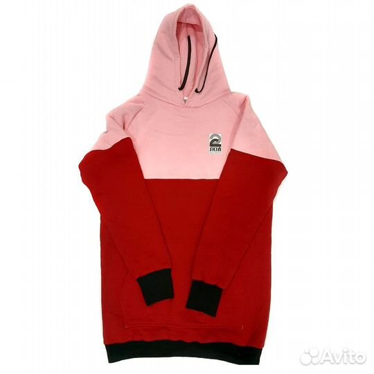 Худи Double Skin красно-розовая L