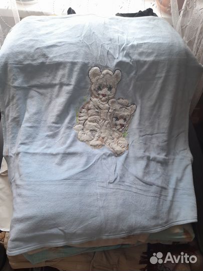 Одеяло конверт голубое на молнии и кнопках