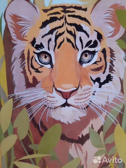 Интерьерная картина в рамке. Тигр