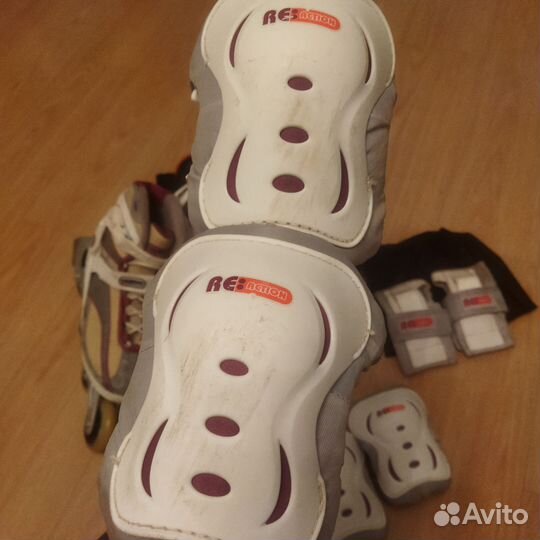 Ролики женские 39 р, рюкзак, защита в чехле