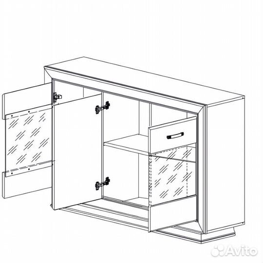 Тумба Мальта B136-REG2W1D с подсветкой лиственница