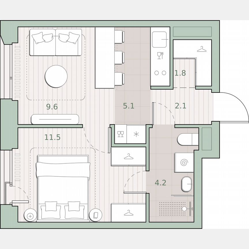 1-к. квартира, 34,3 м², 2/27 эт.
