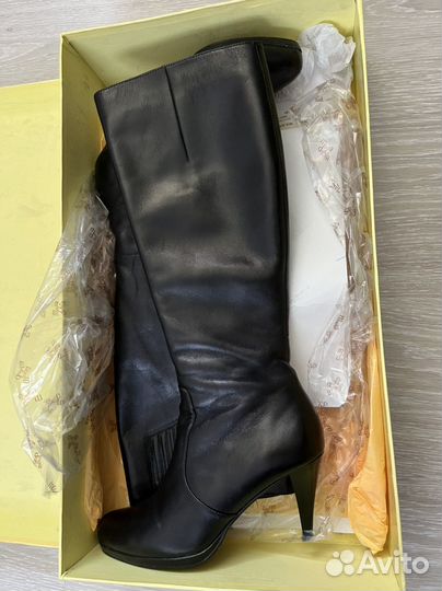 Сапоги кожаные женские