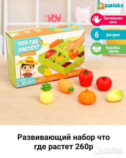Развивающий набор где что растет