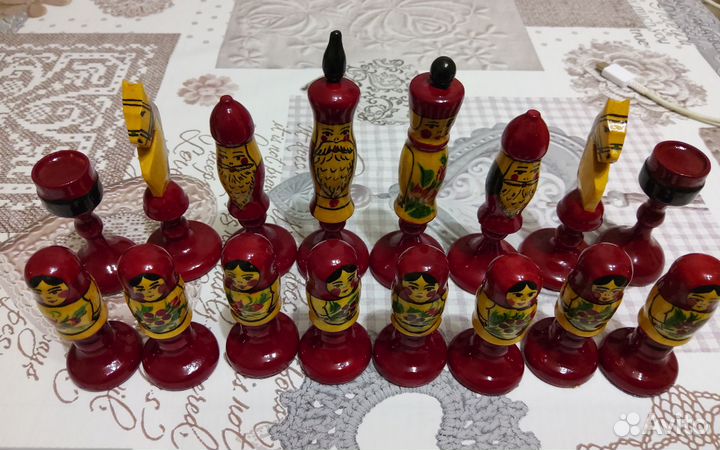Шахматы ручной работы новые семеновская хохлома