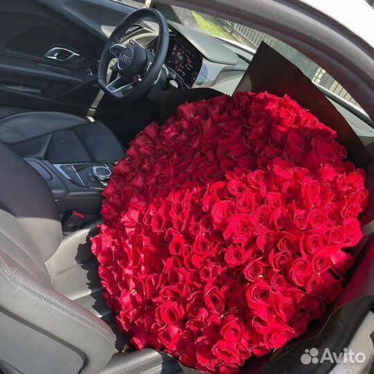 Букеты-Гиганты из Красных Роз. Свежие Розы