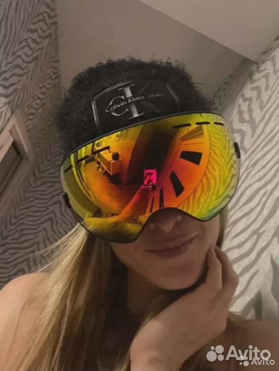 Новые Очки маска горнолыжная, сноубордическая
