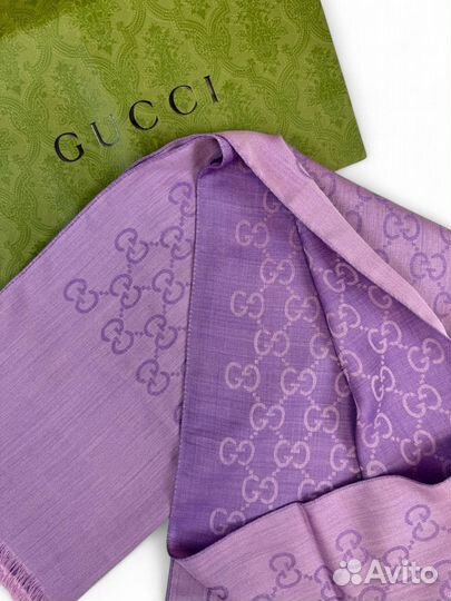 Шарф Gucci Wool Sild Monogram Scarf Violet