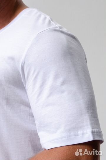 Футболка мужская - белый+акула №Н-8492. Оптом