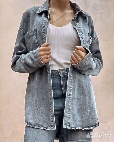 Рубашка джинсовая женская