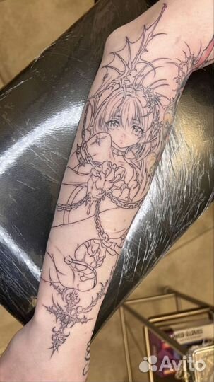 Модель для тату, татуировка, тату за расходники