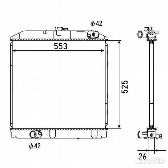 Радиатор toyota toyoace 99-04 HI-0013-26-MT (AD)