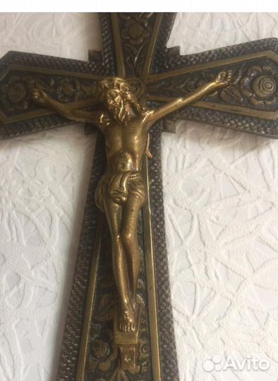Антик медь Иисус Христос Крест религия старина