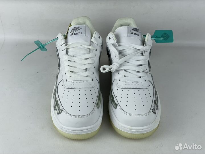 Кеды белые Nike Air Force 1 low skeleton halloween