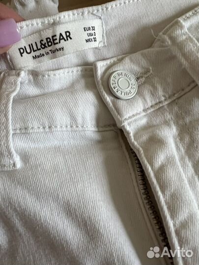 Джинсы белые Pull&Bear xs 32 eur клеш от колена