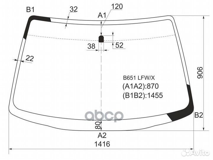Стекло лобовое mazda familia 3/4D 94-98 B651 LF
