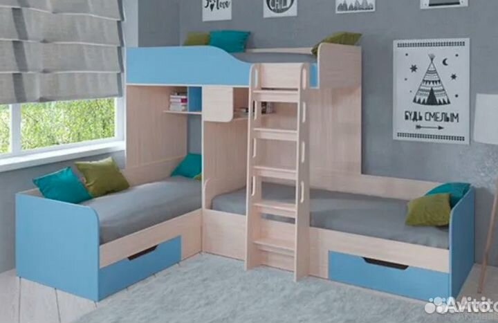 Кровать Трио Дуб Молочный/Сонома