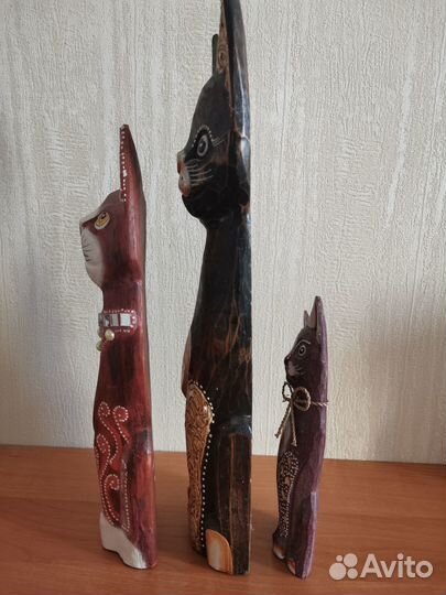 Кошки деревянные новые 3 шт