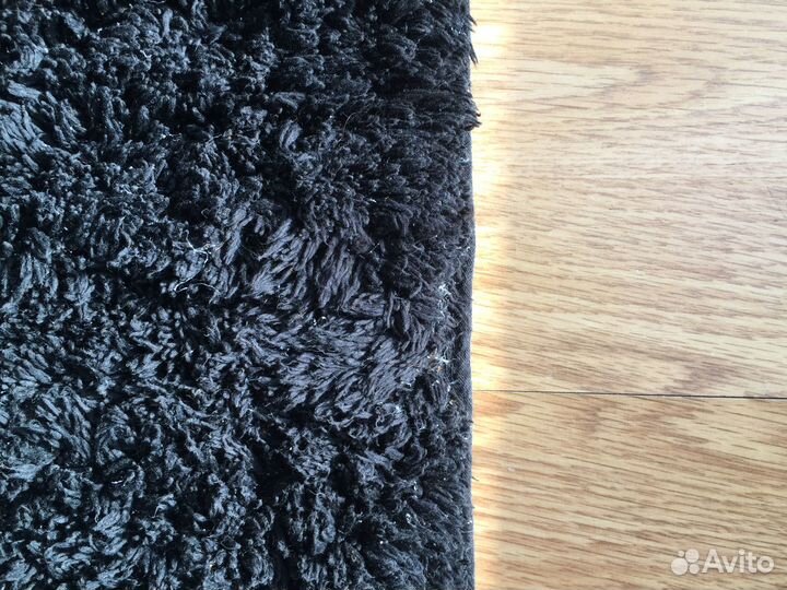 Ковёр Махровы Чёрный Хлопок+ Металнить Сереб/Золот