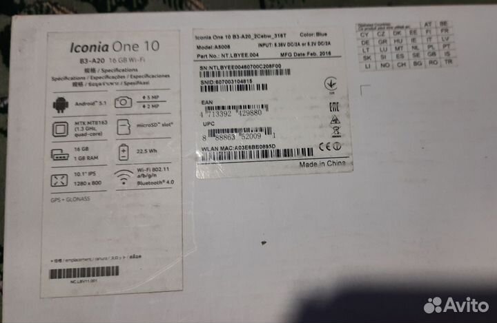 Планшет Acer Iconia One 10