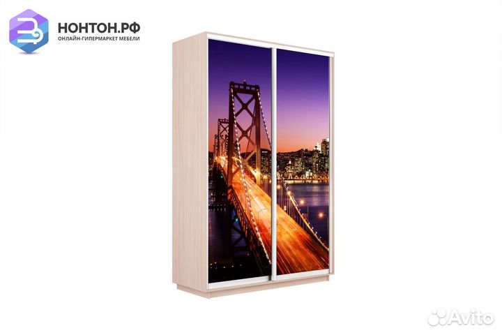 Шкаф-купе 2-х дверный Нонтон фото №1007 / дуб моло