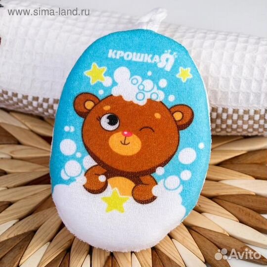 Мочалка махровая Мишка