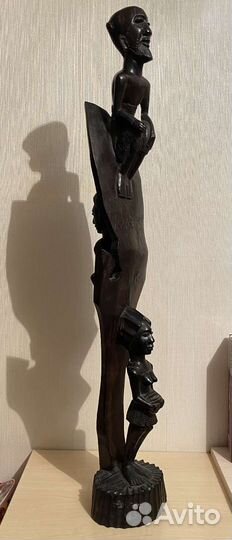 Африканская статуэтка из чёрного дерева. 73 см