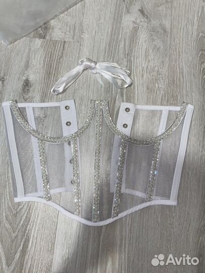 Корсет вечерний белый 40-46р