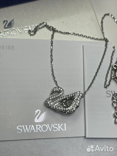 Swarovski подвеска лебедь кулон