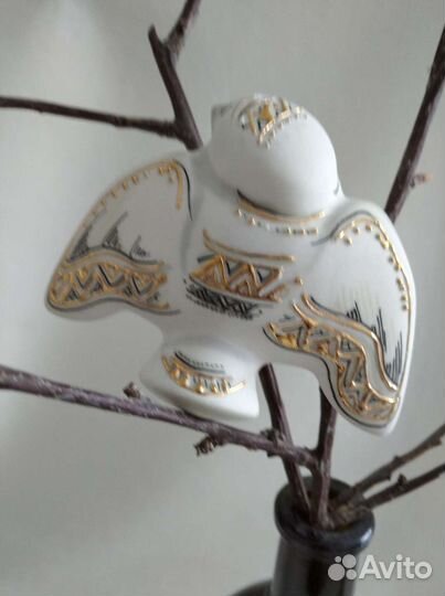 Бисквитный авторский фарфор статуэтки Птицы 5 шт