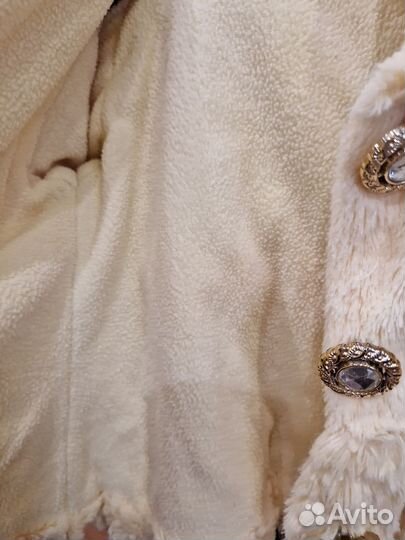 Пальто для девочки на флисе 92 98